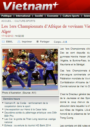 Vovinam Results 2014