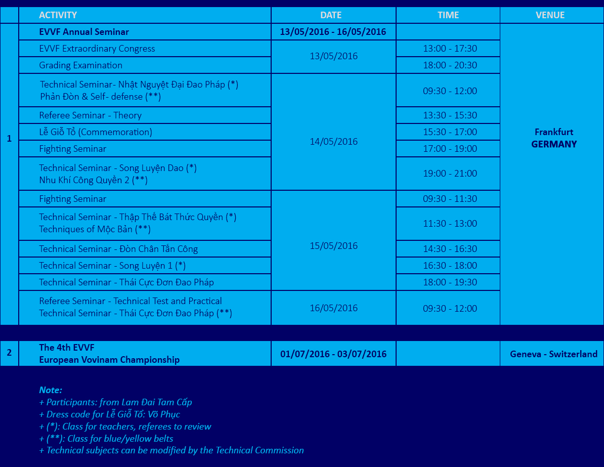 CALENDAR 2016