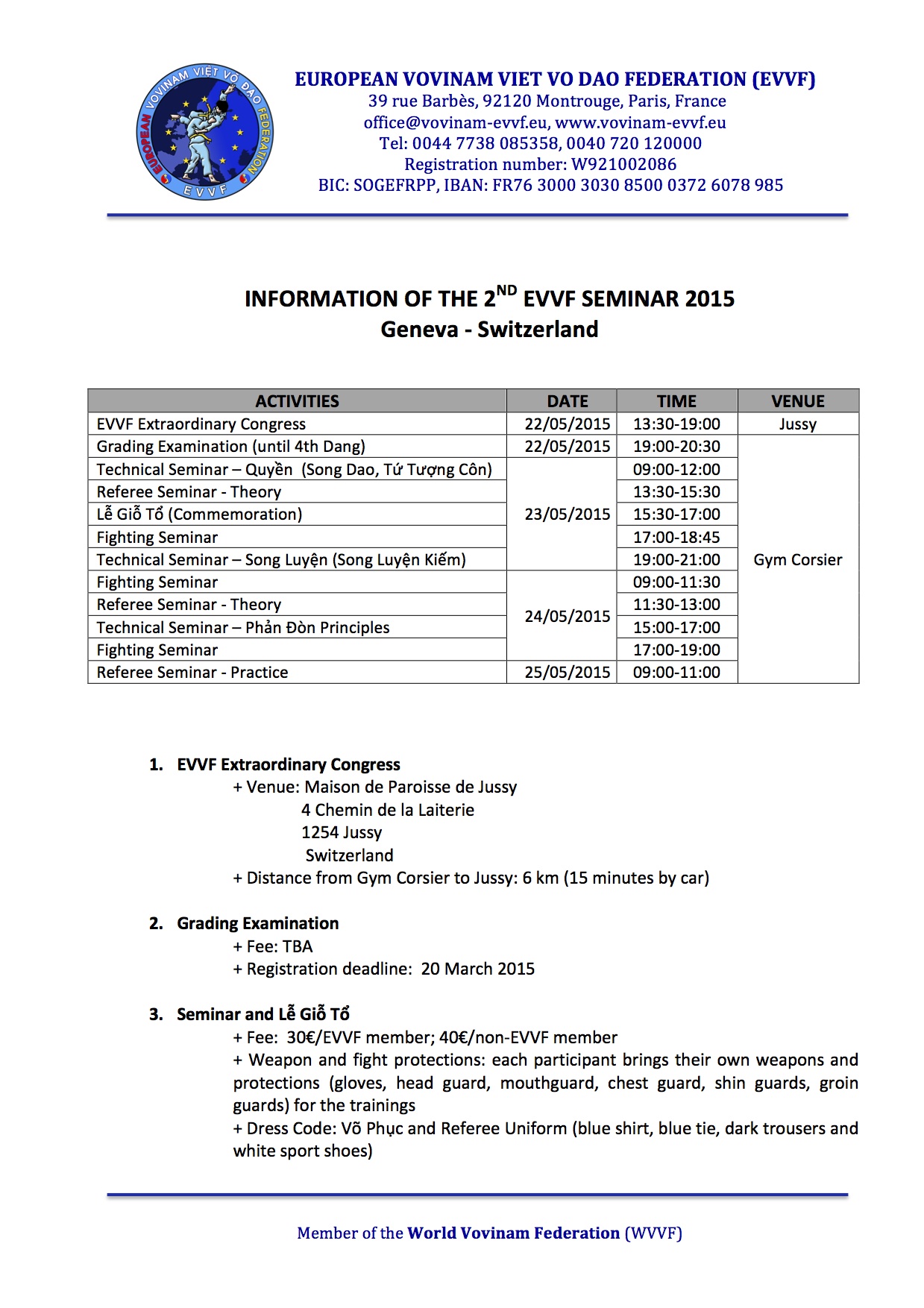 The 2nd EVVF Seminar 2015 - Information